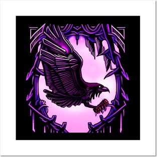 Purple raven Posters and Art